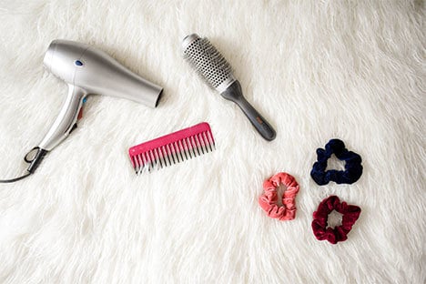 hair brush, dryer, comb